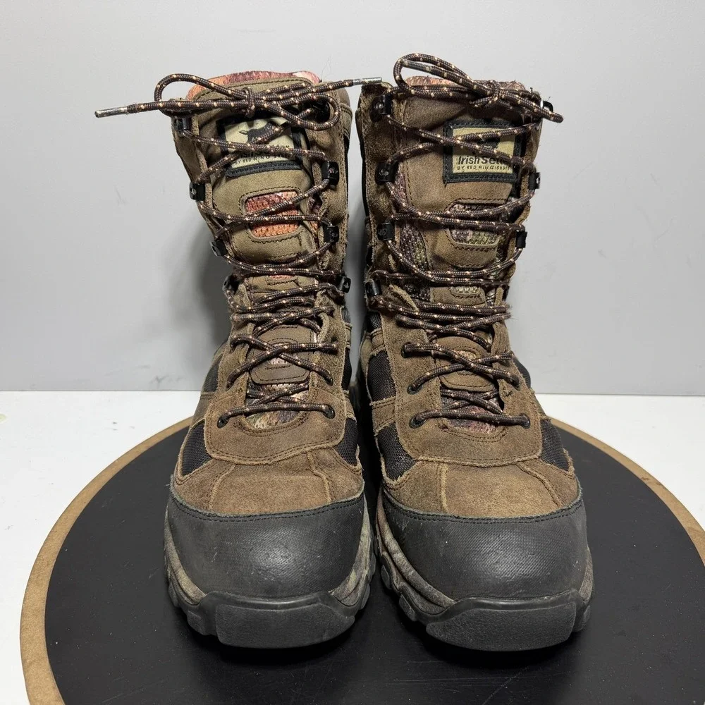 Red Wing Irish Setter Boots Men‎ Size 10.5 Brown Leather Camo Waterproof Hunting